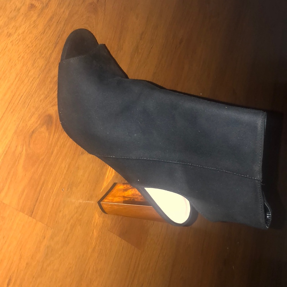 Black suede ankle booties